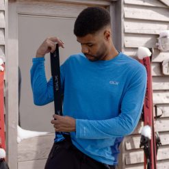 Dlx Charlie - Męski top Dlx Blue Marl. Niebieskie bluzki z długim rękawem męskie DLX, m, bez wzorów, bez kołnierzyka. Za 256.99 zł.