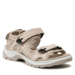 Sandały ECCO. Brązowe klapki damskie ecco, bez wzorów, bez obcasa, na płaskiej podeszwie, bez zapięcia. Za 499.99 zł.