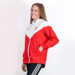 Kurtka kibica reprezentacji Polski SPORTPROS dla dziewcząt model 714. Białe kurtki i płaszcze dla dziewczynek Pros, z aplikacjami, z materiału, bez kaptura. Za 289.99 zł.