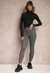 Szare Legginsy High Waist Ozdobione Aplikacją Sevirra. Szare legginsy damskie Renee, s, z aplikacjami, z jeansu. Za 24.99 zł.
