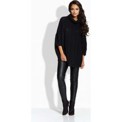 Czarny Sweter A’la Ponczo z Golfem. Swetry damskie Molly.pl. Za 121.90 zł.