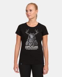 Damska koszulka Kilpi LTD CALYPSO-W. Czarne t-shirty damskie Kilpi, bez wzorów, z wiskozy, bez kołnierzyka. Za 112.21 zł.
