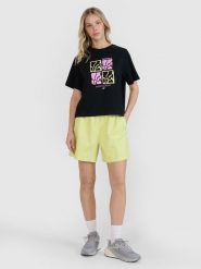 4F Spodenki casual damskie - żólte XXL. Żółte szorty sportowe damskie 4f, l, bez wzorów, z bawełny, casualowe. W wyprzedaży za 59.99 zł.