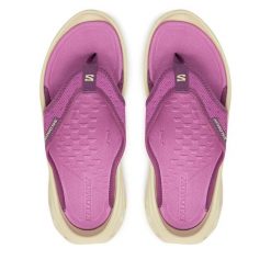 Japonki Salomon. Fioletowe klapki damskie Salomon, bez wzorów, bez obcasa. Za 299.99 zł.