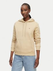 Tommy Jeans Bluza Flag DW0DW19958 Beżowy jasny Regular Fit. Brązowe bluzy damskie Tommy Jeans, m, bez wzorów, z bawełny, bez kaptura. Za 329.99 zł.
