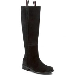 Kozaki ROBERTO - 522 Cz.Welur. Czarne kozaki damskie Roberto, ze skóry. Za 299.00 zł.