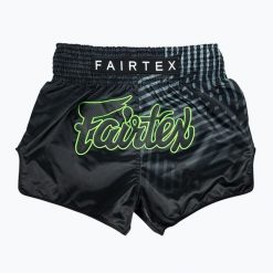 Spodenki do Muay Thai Fairtex Racer BS1924. Czarne krótkie spodenki sportowe męskie FAIRTEX, l, z aplikacjami, z materiału. Za 319.99 zł.
