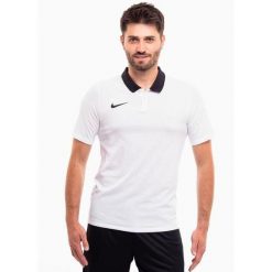 Koszulka sportowa męska Nike Drifit Park 20. Białe koszulki sportowe męskie Nike, m, bez wzorów, bez kołnierzyka, bez ramiączek, do piłki nożnej. Za 151.00 zł.