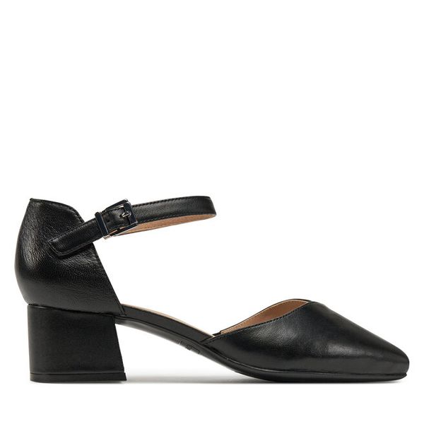 Półbuty Caprice. Czarne półbuty damskie Caprice, bez wzorów, bez obcasa, na obcasie, bez zapięcia. Za 199.99 zł.