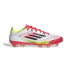 Buty F50 Pro FG. Białe buty sportowe męskie Adidas, z materiału, bez zapięcia, do piłki nożnej. Za 489.00 zł.