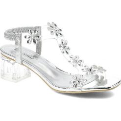 Srebrne Sandały Sca'Viola Damskie Eleganckie Obuwie. Szare klapki damskie Sca'viola, z aplikacjami, z gumy, eleganckie, bez obcasa, na obcasie. Za 269.00 zł.
