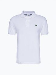 Lacoste koszulka polo Mężczyźni Bawełna biały, 6. Białe koszulki polo męskie Lacoste, l, bez wzorów, z bawełny, bez kołnierzyka, bez ramiączek. Za 499.95 zł.