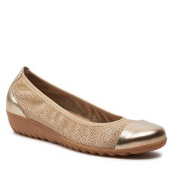 Baleriny Caprice. Brązowe baleriny damskie Caprice, bez wzorów, bez obcasa. Za 299.99 zł.