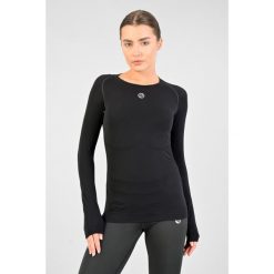 Longsleeve termoaktywny sportowy damski Nessi Sportswear Ultra. Czarne koszulki sportowe damskie NESSI SPORTSWEAR, l, bez wzorów, bez kołnierzyka, bez ramiączek, do biegania. Za 339.00 zł.