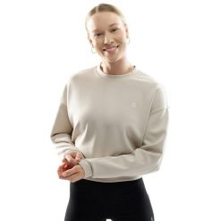 Bluza treningowa crop top dla kobiet Fitness Siroko Ignite. Brązowe bluzy sportowe damskie SIROKO, l, bez wzorów, z materiału, bez kaptura, na fitness i siłownię. Za 148.00 zł.