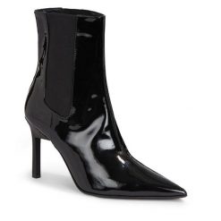 Botki Calvin Klein. Czarne botki damskie Calvin Klein, bez obcasa, na szpilce, bez zapięcia. Za 1,099.00 zł.