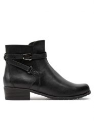 Caprice Botki 9-25308-43 Czarny. Czarne botki damskie Caprice, ze skóry, bez obcasa, na płaskiej podeszwie, bez zapięcia. Za 499.99 zł.