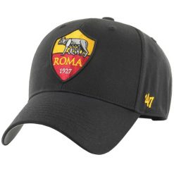 Czapka z daszkiem męska ITFL AS Roma Basic Cap. Czarne czapki i kapelusze męskie 47 Brand, bez wzorów, z bawełny, sportowe. Za 99.99 zł.