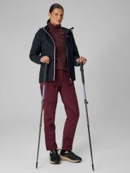 4F Spodnie trekkingowe softshell wiatroodporne membrana 8000 damskie - burgundowe XS. Czerwone spodnie materiałowe damskie 4f, l, bez wzorów, z materiału. Za 399.99 zł.