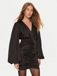 Eleh Sukienka koktajlowa E00199 Czarny Regular Fit. Czarne sukienki damskie Eleh, m, bez wzorów, z syntetyku, wizytowe, bez kołnierzyka, bez ramiączek. Za 509.99 zł.