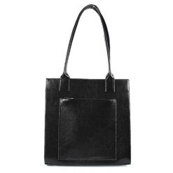 Torebka skórzana damska DAN-A T246 czarna. Czarne torebki do ręki damskie DAN-A, bez wzorów, ze skóry, eleganckie, bez dodatków. Za 399.99 zł.
