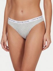 Tommy Hilfiger Stringi UW0UW05875 Szary. Szare stringi damskie Tommy Hilfiger, s, bez wzorów, z bawełny. Za 69.99 zł.