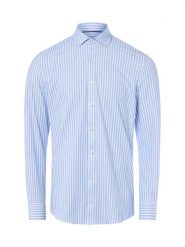 Finshley & Harding Męska koszula biznesowa Mężczyźni Super Slim Fit Bawełna niebieski|biały w paski, 43. Białe koszule męskie Finshley & Harding, m, bez wzorów, z bawełny, biznesowe, bez kołnierzyka, bez ramiączek. Za 199.95 zł.