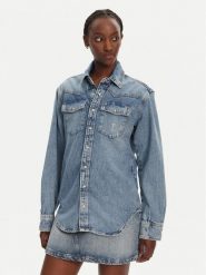Liu Jo Koszula jeansowa UA5203 D4306 Niebieski Relaxed Fit. Niebieskie bluzki damskie Liu Jo, bez wzorów, z bawełny, bez kołnierzyka, bez ramiączek. Za 589.99 zł.