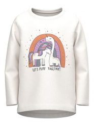 NAME IT Bluzka 13218914 Biały Regular Fit. Białe bluzki dla dziewczynek Name it, bez wzorów, z bawełny, bez ramiączek. Za 59.99 zł.