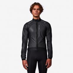 Second Life - Kurtka rowerowa szosowa Van Rysel Racer Ultral... - Stan Doskonały. Czarne kurtki męskie VAN RYSEL, l, bez wzorów, z materiału, bez kaptura. Za 149.99 zł.