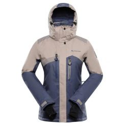 Kurtka damska narciarska snowboardowa 15.000 Alpine Pro Deara 2. Brązowe kurtki damskie Alpine Pro, l, bez wzorów, z materiału, bez kaptura, narciarskie. Za 729.00 zł.