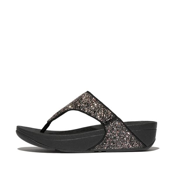 Klapki damskie FitFlop Lulu. Czarne klapki damskie FIT FLOP, bez wzorów, z materiału, eleganckie, bez obcasa. Za 411.50 zł.