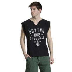 Męska koszulka bez rękawów Leone 1947 Apparel. Czarne buty sportowe męskie LEONE 1947 APPAREL, z tkaniny, bez zapięcia, na fitness i siłownię. Za 63.11 zł.