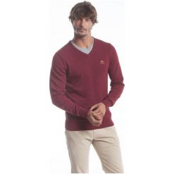Polo Club C.H..A Sweter Męski L Burgundowy. Czerwone swetry przez głowę męskie Polo Club C.H..A, dekolt w kształcie v. W wyprzedaży za 259.00 zł.