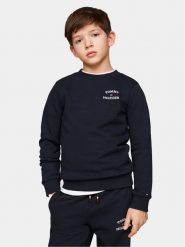 Tommy Hilfiger Bluza Th Logo KB0KB08828 Granatowy Regular Fit. Niebieskie bluzy dla chłopców Tommy Hilfiger, bez wzorów, z bawełny, bez ramiączek, bez kaptura. Za 329.99 zł.