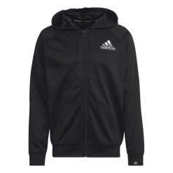 Bluza z logo adidas Aeroready Game and Go Smal. Czarne bluzy męskie Adidas, bez zapięcia, na fitness i siłownię. W wyprzedaży za 259.25 zł.