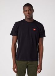 WRANGLER SIGN OFF TEE MĘSKI T-SHIRT KOSZULKA LOGO BLACK W70MD3100 112319289. Czarne t-shirty męskie Wrangler, l, bez wzorów, bez kołnierzyka. Za 69.99 zł.
