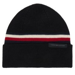 Czapka Tommy Hilfiger. Czarne czapki i kapelusze męskie Tommy Hilfiger, na zimę, bez wzorów. Za 209.99 zł.