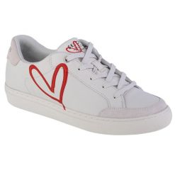 Buty sportowe Sneakersy damskie, Skechers Side Street - Lonely Heart. Białe obuwie sportowe damskie Skechers, bez wzorów, z materiału, trekkingowe. Za 239.99 zł.