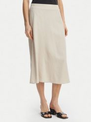 Vero Moda Spódnica midi Mymilo 10340419 Beżowy Regular Fit. Brązowe spódnice damskie Vero Moda, s, bez wzorów, ze lnu, midi. Za 179.99 zł.