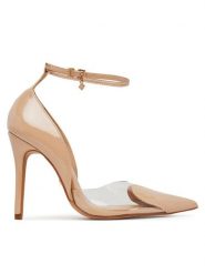 DeeZee Szpilki PX096 02 Beżowy. Brązowe szpilki damskie DeeZee, bez wzorów, ze skóry, bez obcasa, bez zapięcia. Za 159.99 zł.