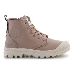 Buty Palladium Pampa Hi Re-Vegn Leather 74378-284-M beżowy. Brązowe obuwie sportowe damskie bez wzorów, ze skóry. Za 708.71 zł.