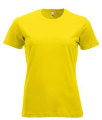 Clique New Classic-T Women – Klasyczny T-shirt z ringspun bawełny – lemon. Żółte t-shirty damskie CLIQUE, xl, bez wzorów, z bawełny, klasyczne, bez kołnierzyka. Za 104.39 zł.