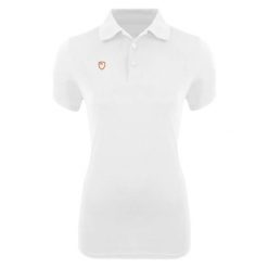 Damska koszulka polo Playerlayer Victory biała. Czarne koszulki sportowe damskie TIEM, bez wzorów, bez kołnierzyka, bez ramiączek, do jazdy konnej. Za 148.99 zł.