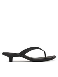 Calvin Klein Japonki Flip Flop Kitten Heel Thong Tpu HW0HW02965 Czarny. Czarne klapki damskie Calvin Klein, bez wzorów, ze skóry, bez obcasa. Za 359.99 zł.