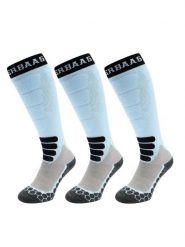 Skarpety narciarskie - Merino Wool Pro - 3 pary - Niebieskie. Niebieskie skarpety damskie POEDERBAAS, bez wzorów, z elastanu. Za 329.62 zł.