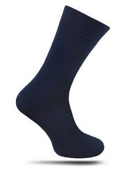 Skarpetki Bambusowe z Jonami Srebra, Granatowe Garniturowe, Jednokolorowe, Bezuciskowe -NADIR. Niebieskie skarpety męskie Nadir, bez wzorów, z dzianiny. Za 15.90 zł.