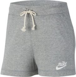 Damskie spodenki Nike Gym Vintage Short szare. Szare szorty sportowe damskie Nike, l, bez wzorów, z bawełny, sportowe, na fitness i siłownię. Za 199.99 zł.