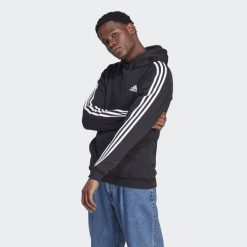 Bluza męska adidas Essentials Fleece 3-Stripes Hoodie. Białe bluzy męskie Adidas, m, bez wzorów, z materiału, z kapturem. Za 219.00 zł.