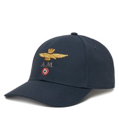 Czapka z daszkiem Aeronautica Militare. Niebieskie czapki i kapelusze męskie Aeronautica Militare, bez wzorów. Za 199.99 zł.